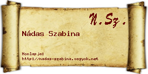Nádas Szabina névjegykártya